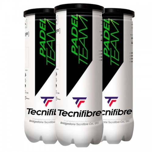 Pacote de 3 garrafas de bolas Tecnifibre Padel Team Pacote de 3 garrafas de bolas Tecnifibre Padel Team