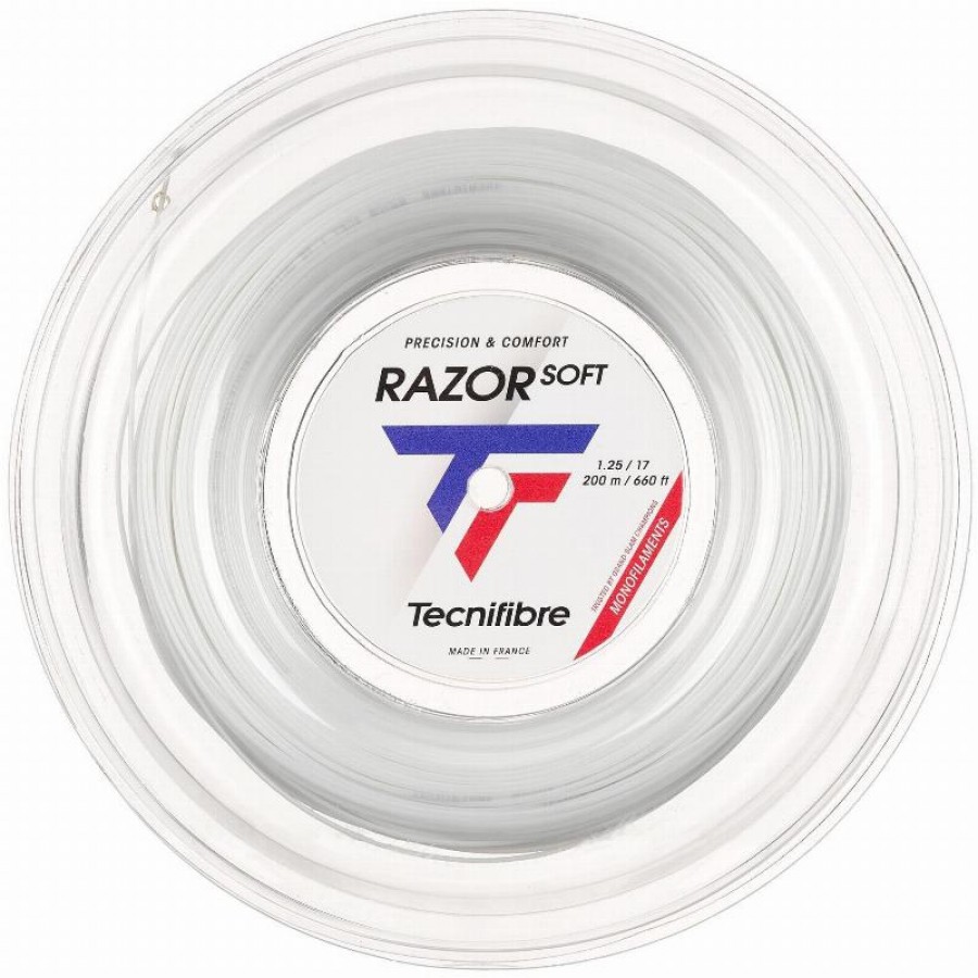 Bobine Cordaje 200m Tecnifibre Razor Soft 1,25mm Blanc