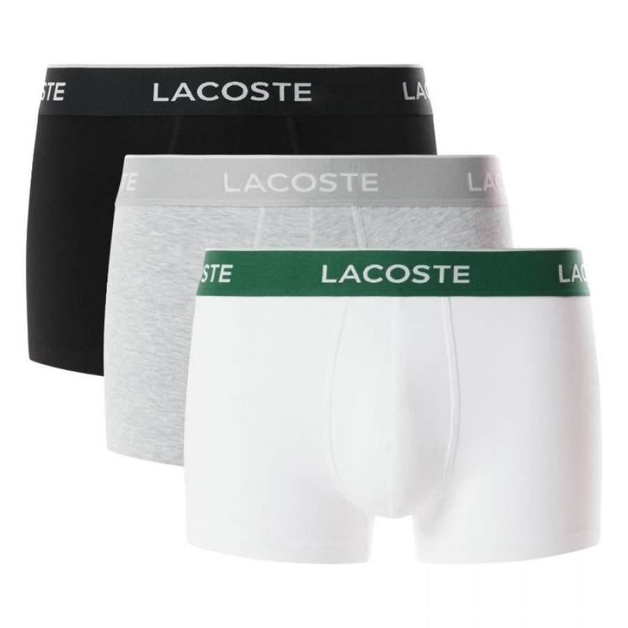 Boxer Lacoste Noir Blanc Gris Vigore 3 unités