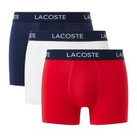 Lacoste Pique Boxer Bleu Marine Blanc Rouge 3 unités