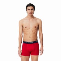 Lacoste Pique Boxer Bleu Marine Blanc Rouge 3 unités