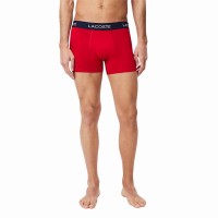 Lacoste Pique Boxer Bleu Marine Blanc Rouge 3 unités