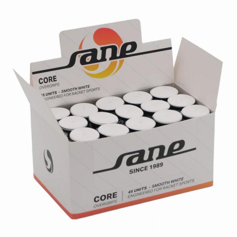 Sane Core Smooth White Overgrips Box 45 unités