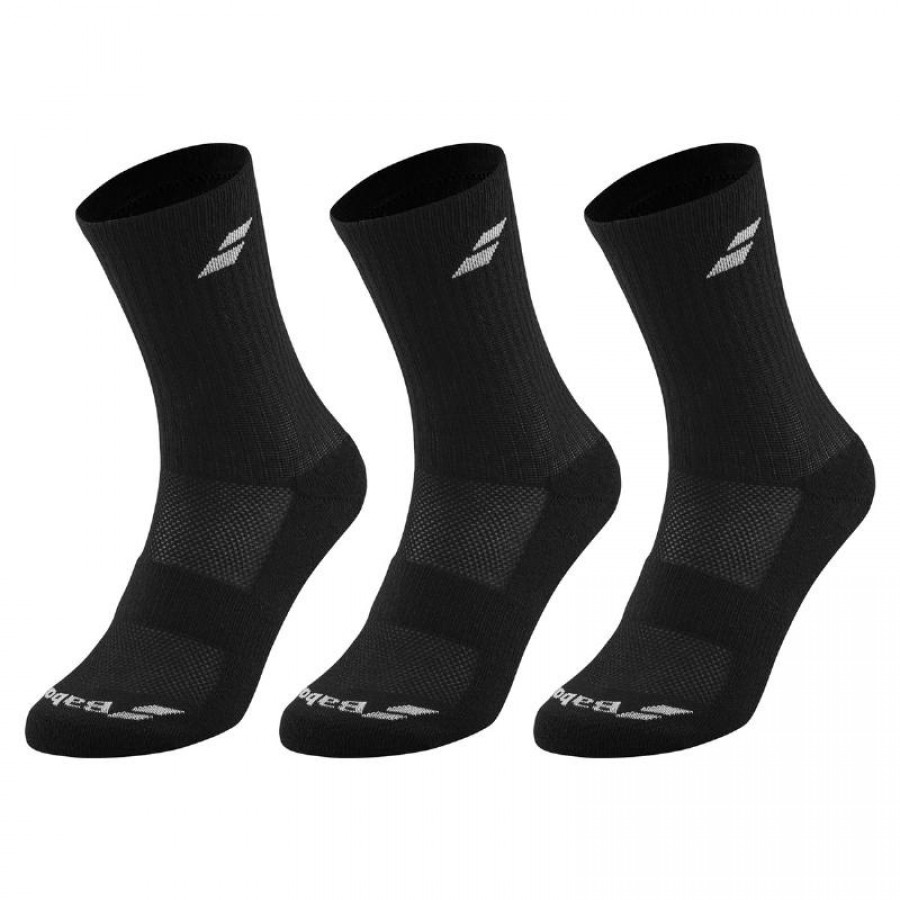 Babolat Medium Black Socks 3 Pairs PADELPOINT Babolat Medium Black Socks 3 Pairs
