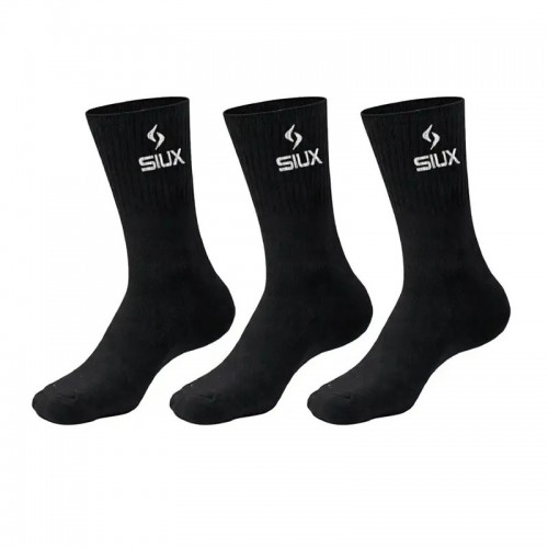 Siux Basic 26 Chaussettes à tige haute noires 3 paires