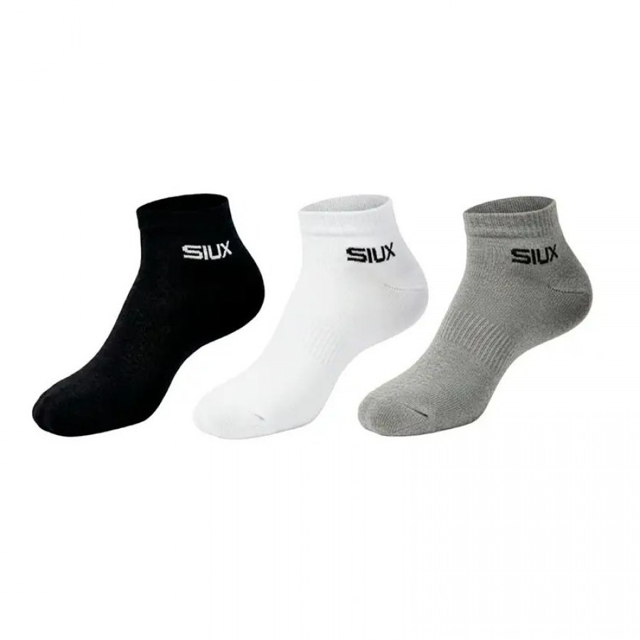 Siux Basic 26 Chaussettes Courtes Noir, Blanc Gris 3 paires