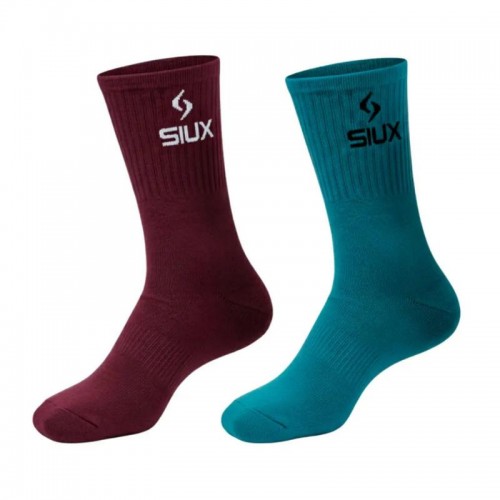 Siux Groove Chaussettes hautes Bordeaux Bleu ciel 2 paires