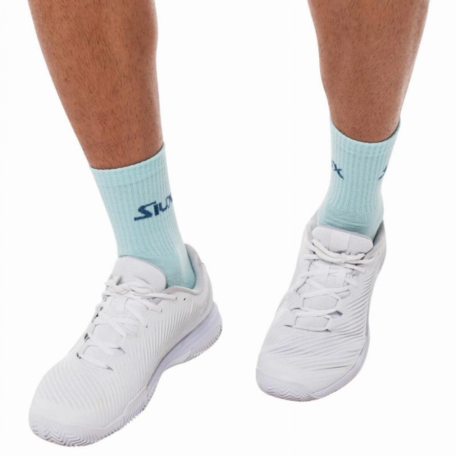 Siux Reveal Chaussettes Mi-mollet Blanc Turquoise 2 Paires