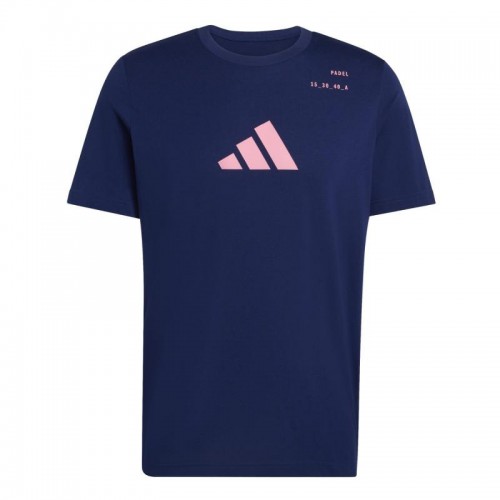 T-shirt bleu Adidas Padel à motif