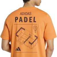 Camiseta Laranja Gráfica Padel da Adidas