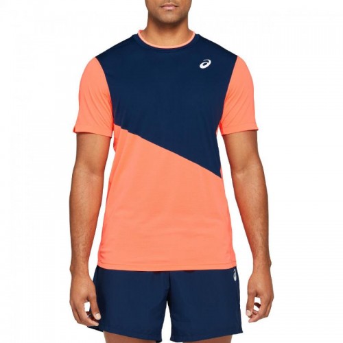 Camiseta Asics Club Navy Coral Camiseta Asics Club Navy Coral