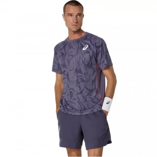 Camiseta Asics Game SS Top Gris Purpura Camiseta Asics Game SS Top Gris Purpura