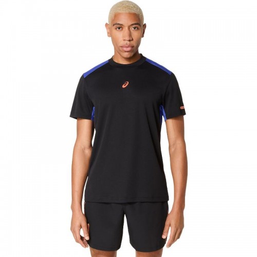 Camiseta Asics Padel Court SS Top Preto Azul Cobalto Camiseta Asics Padel Court SS Top Preto Azul Cobalto