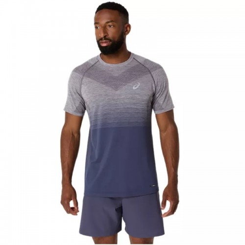 Camiseta Asics Seamless SS Top Lavanda Cinza Azul Índigo Camiseta Asics Seamless SS Top Lavanda Cinza Azul Índigo