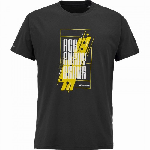 Camiseta Babolat Exercise Message Negro