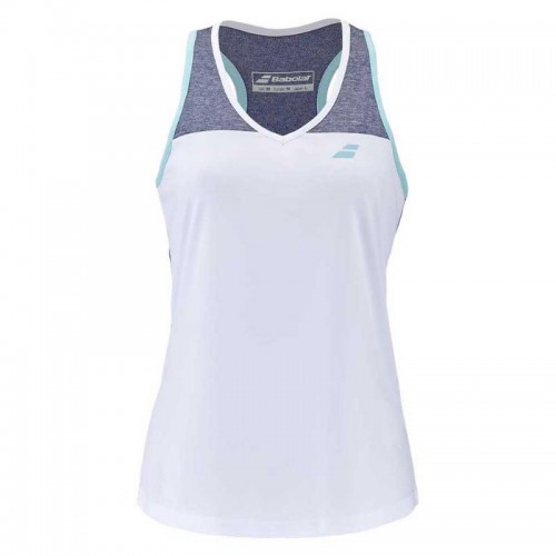 Babolat Play T-Shirt Mulheres Azuis Brancas Babolat Play T-Shirt Mulheres Azuis Brancas