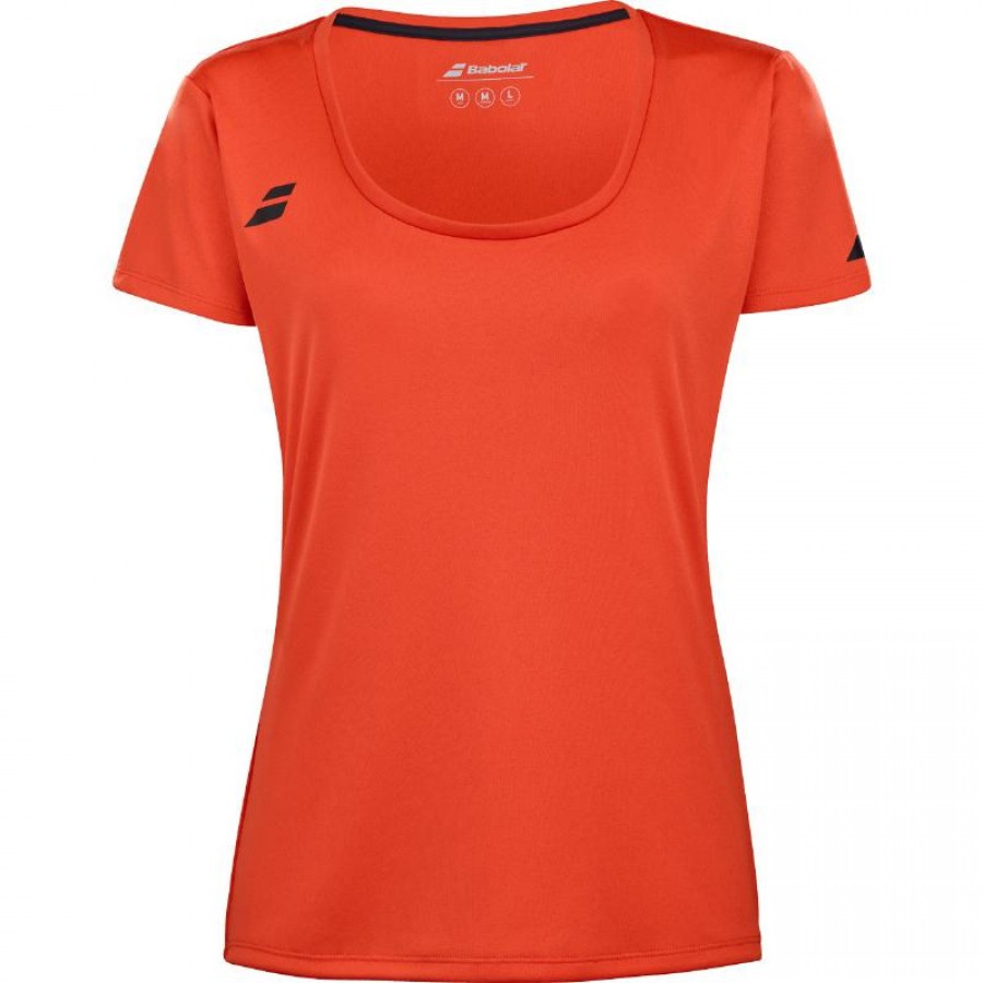 Camiseta Babolat joue Capsleeve Rojo Naranja Mujer