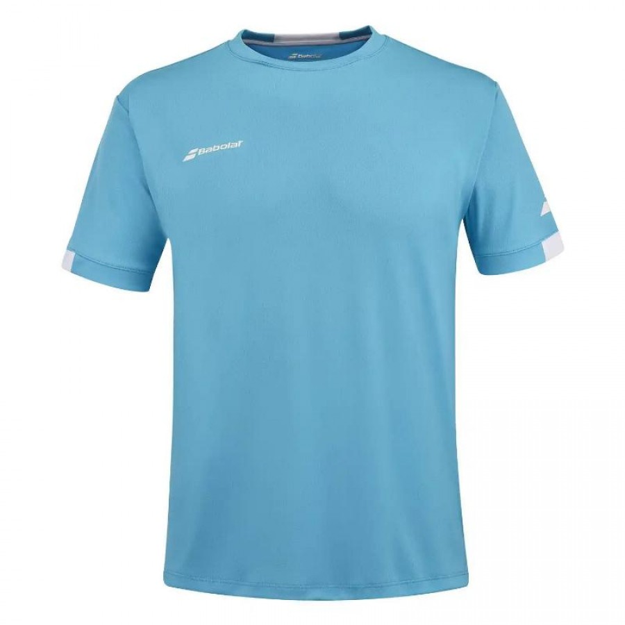 Camiseta Babolat Play Crew Neck Azul Cian Junior