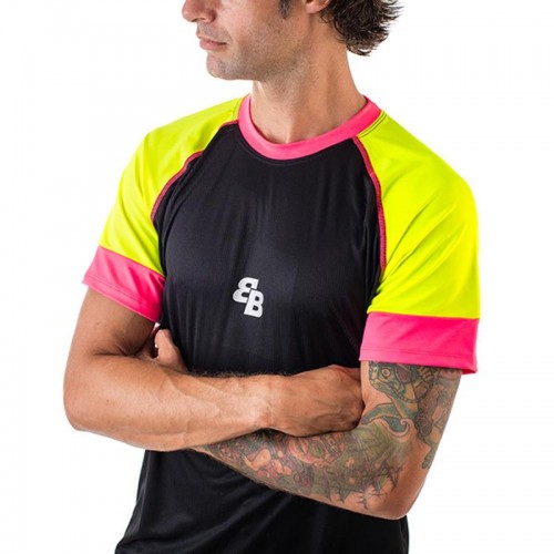 BB Owens Camiseta Preta Rosa Rosa Fluor Amarelo BB Owens Camiseta Preta Rosa Rosa Fluor Amarelo