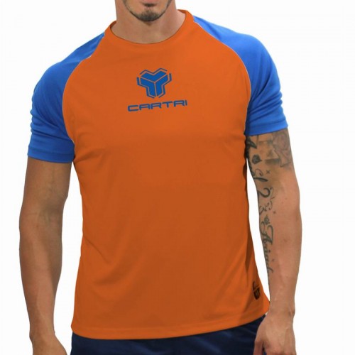 Camiseta azul laranja cartri match Camiseta azul laranja cartri match
