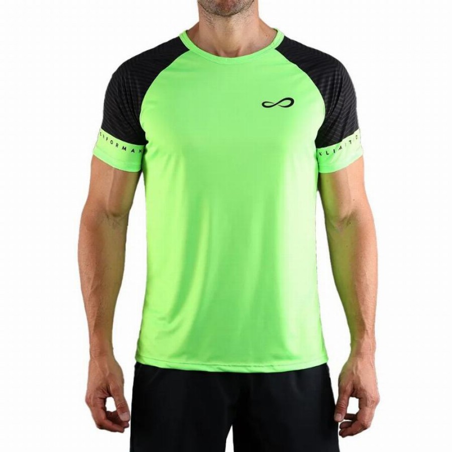T-shirt vert à manches fougueuses sans fin