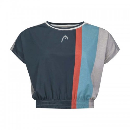 Head Crop Top Navy Blue T-Shirt Women Head Crop Top Navy Blue T-Shirt Women