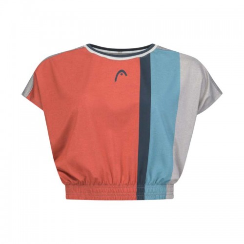 Head Crop Top T-shirt Coral Women Head Crop Top T-shirt Coral Women