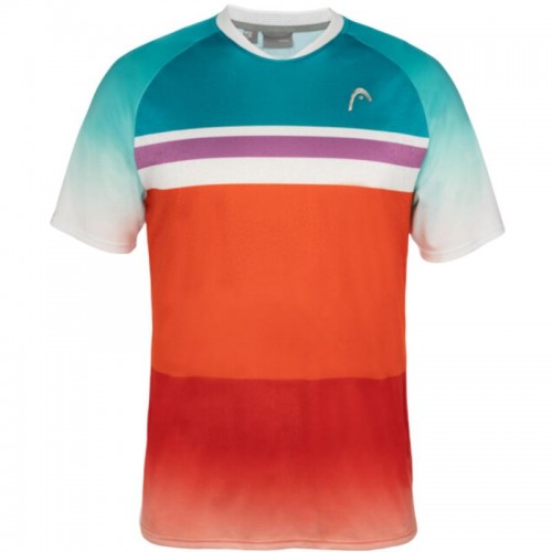 T-Shirt Head Performance Paris Laranja Azul Royal T-Shirt Head Performance Paris Laranja Azul Royal