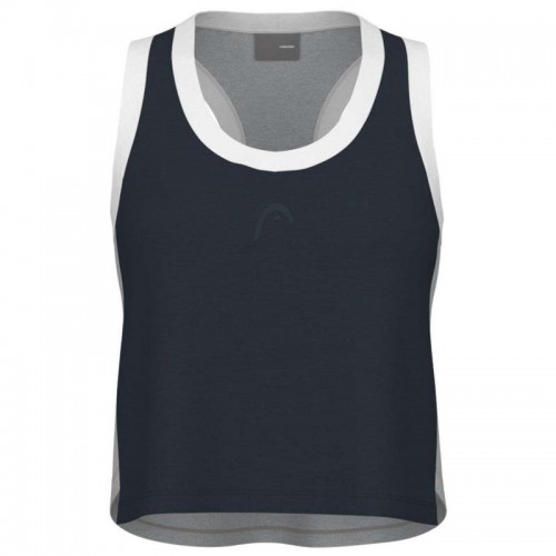 Camiseta Head Play Crop Top Azul Marino Gris Mujer Camiseta Head Play Crop Top Azul Marino Gris Mujer