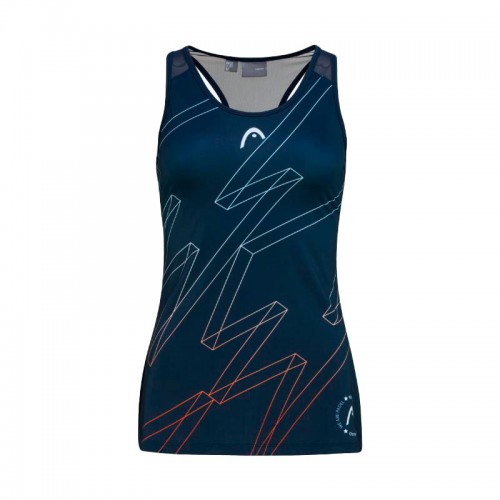 Camiseta Head Play Print Padel Azul Oscuro Mujer Camiseta Head Play Print Padel Azul Oscuro Mujer