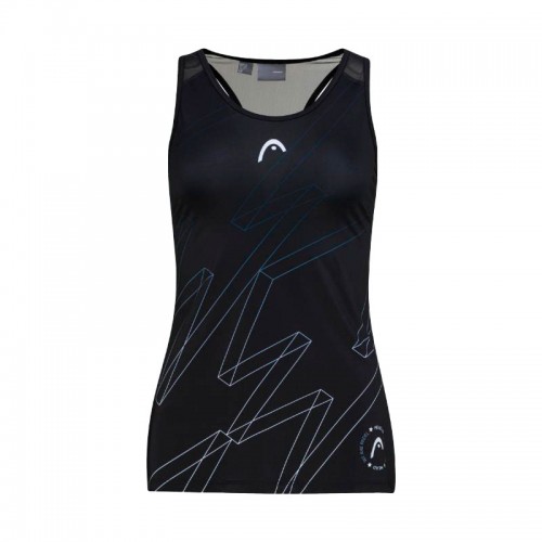 Camiseta Head Play Print Padel Negro Mujer Camiseta Head Play Print Padel Negro Mujer