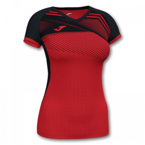 Camiseta Joma Supernova II Rojo Negro Mujer Camiseta Joma Supernova II Rojo Negro Mujer