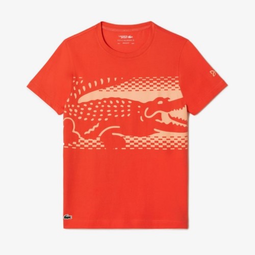 T-Shirt Lacoste Novak Djokovic Laranja T-Shirt Lacoste Novak Djokovic Laranja