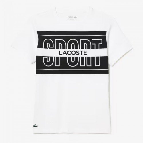 Camiseta Lacoste Sport Logo Blanco Negro Camiseta Lacoste Sport Logo Blanco Negro