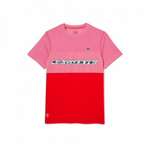 Lacoste Sport Medvedev T-shirt vermelha rosa Lacoste Sport Medvedev T-shirt vermelha rosa