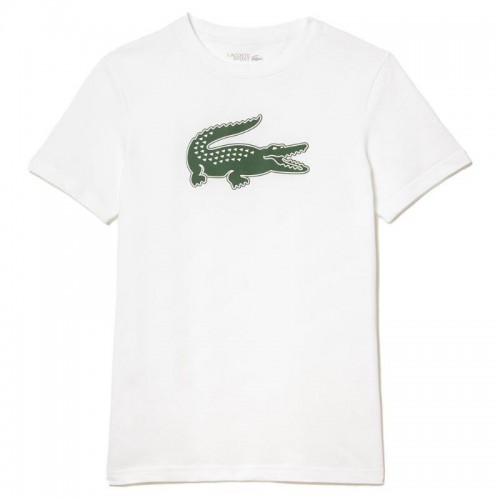 Lacoste Sport T-Shirt respiravel branco verde Lacoste Sport T-Shirt respiravel branco verde
