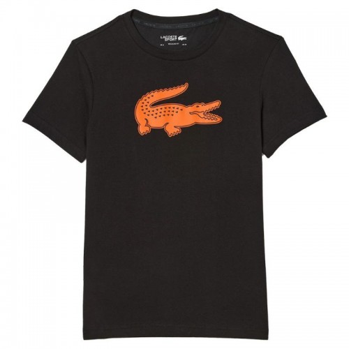 Lacoste Sport T-Shirt respiravel Preto Laranja Lacoste Sport T-Shirt respiravel Preto Laranja