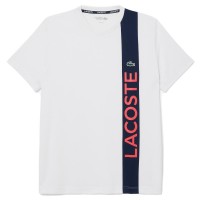 Lacoste Sport Ultra Dry Blanc T-Shirt Bleu Marine