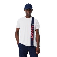 Lacoste Sport Ultra Dry Blanc T-Shirt Bleu Marine