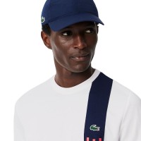 Lacoste Sport Ultra Dry Blanc T-Shirt Bleu Marine