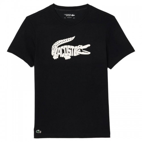 T-Shirt Lacoste Ultra Dry Preto Branco T-Shirt Lacoste Ultra Dry Preto Branco