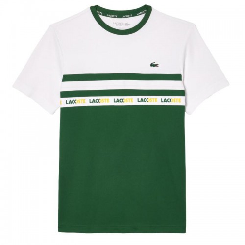 T-Shirt Lacoste Ultra Dry Verde Branco T-Shirt Lacoste Ultra Dry Verde Branco