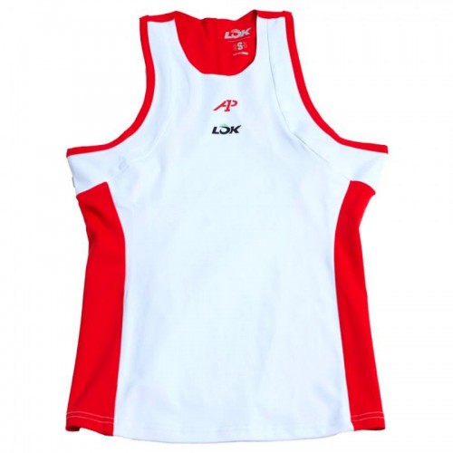 Camiseta Lok A1 Padel Elk Blanco Rojo Mujer Camiseta Lok A1 Padel Elk Blanco Rojo Mujer