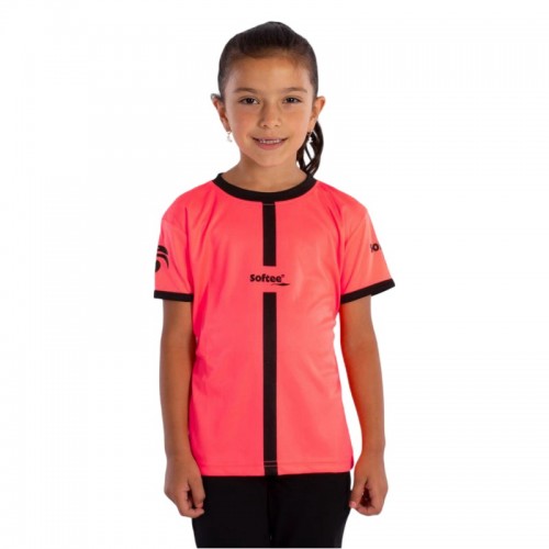 Camiseta Softee Tipex Coral Fluor Negro Junior