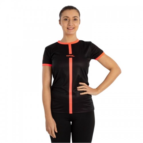 Camiseta Softee Tipex Negro Coral Fluor Mujer Camiseta Softee Tipex Negro Coral Fluor Mujer