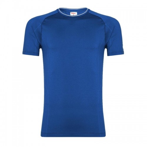 Camiseta Wilson Equipe Seamless Crew Azul Royal Camiseta Wilson Equipe Seamless Crew Azul Royal