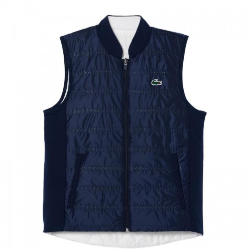 Colete Lacoste Slim Fit Azul Marinho Branco para Mulheres Colete Lacoste Slim Fit Azul Marinho Branco para Mulheres