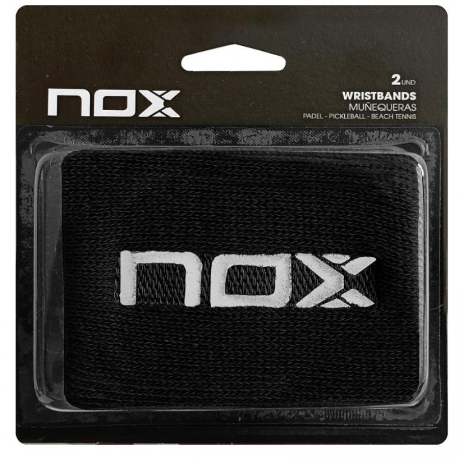 Bracelet blanc avec logo noir Nox 2 unités