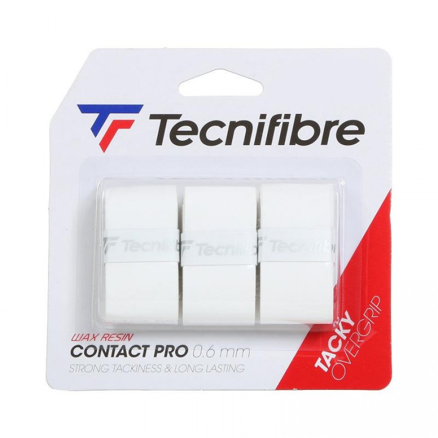 Couvre-poignées Tecnifibre Contact Pro Blanco 3 Unidades
