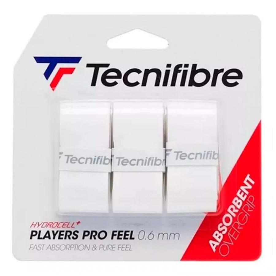 Couvre-poignées Tecnifibre Players Pro Feel Blanco 3 Unidades